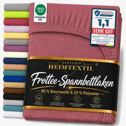 EXKLUSIV HEIMTEXTIL Frottee Spannbettlaken 60 - 70 x 140 cm Bordeaux 80% Baumwolle 20% Polyester  Öko - Tex Zertifiziert Bed-Sheet Bettlaken Spannbett