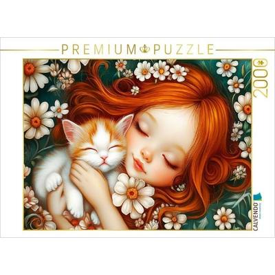 CALVENDO Puzzle Mödchen mit Katze | 2000 Teile Lege-Größe 90x67cm Foto-Puzzle für glückliche Stunden, Sonstige von , Calvendo Puzzle