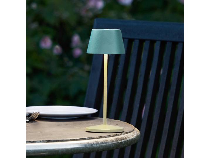 LOOM DESIGN LED-Akku-Tischleuchte Modi Micro, IP65, grün dimmbar, grün, Aluminium, Modern