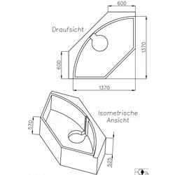 Neuesbad Wannenträger für Galatea CLIFF CF 45 E 140x140 mit Ablage Fünfeck SW14934A