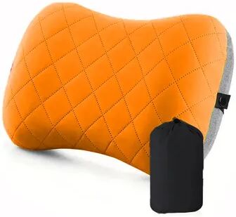 Cozy Casa Charm Ultralight Inflatable Travel Pillow For Neck & Lumbar Support orange