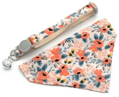 Inspired Living PetalCharm Daisy Bandana Collar For Small Dogs & Cats orange With Bandana