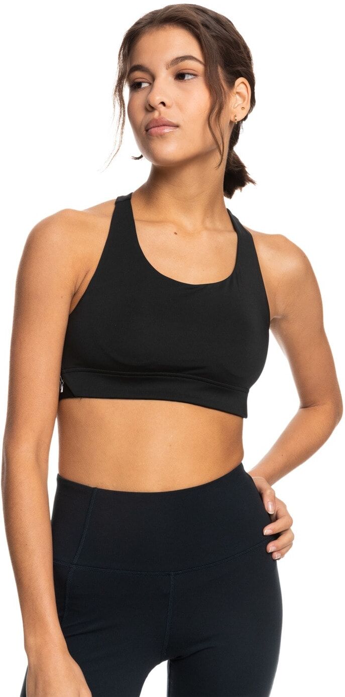 Sporttop ROXY "Bold Moves", Damen, Gr. XS, grau (anthrazit), Obermaterial: 88% Polyester, 12% Elasthan., Tops Sporttop anthrazit XS