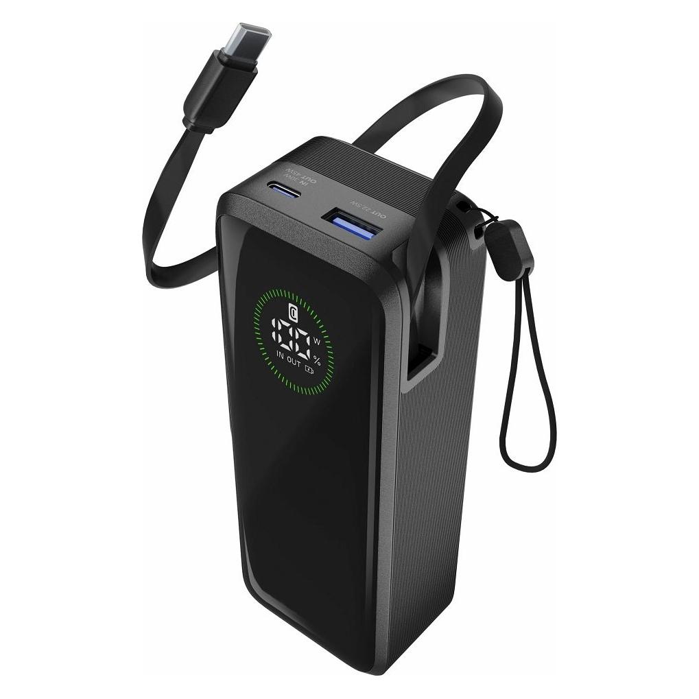 Cellularline ROLLER 20000 sw Powerbank 65W,int.USB-C-Kabel,USB-A/-C,Display (20000 mAh, 65 W) (61439)