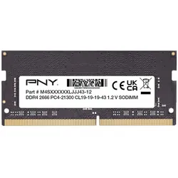 PNY Speicher 16GB DDR4 2666 SO-DIMM MN16GSD42666-SB (2666 MHz, DDR4-RAM, SO-DIMM), RAM, Schwarz