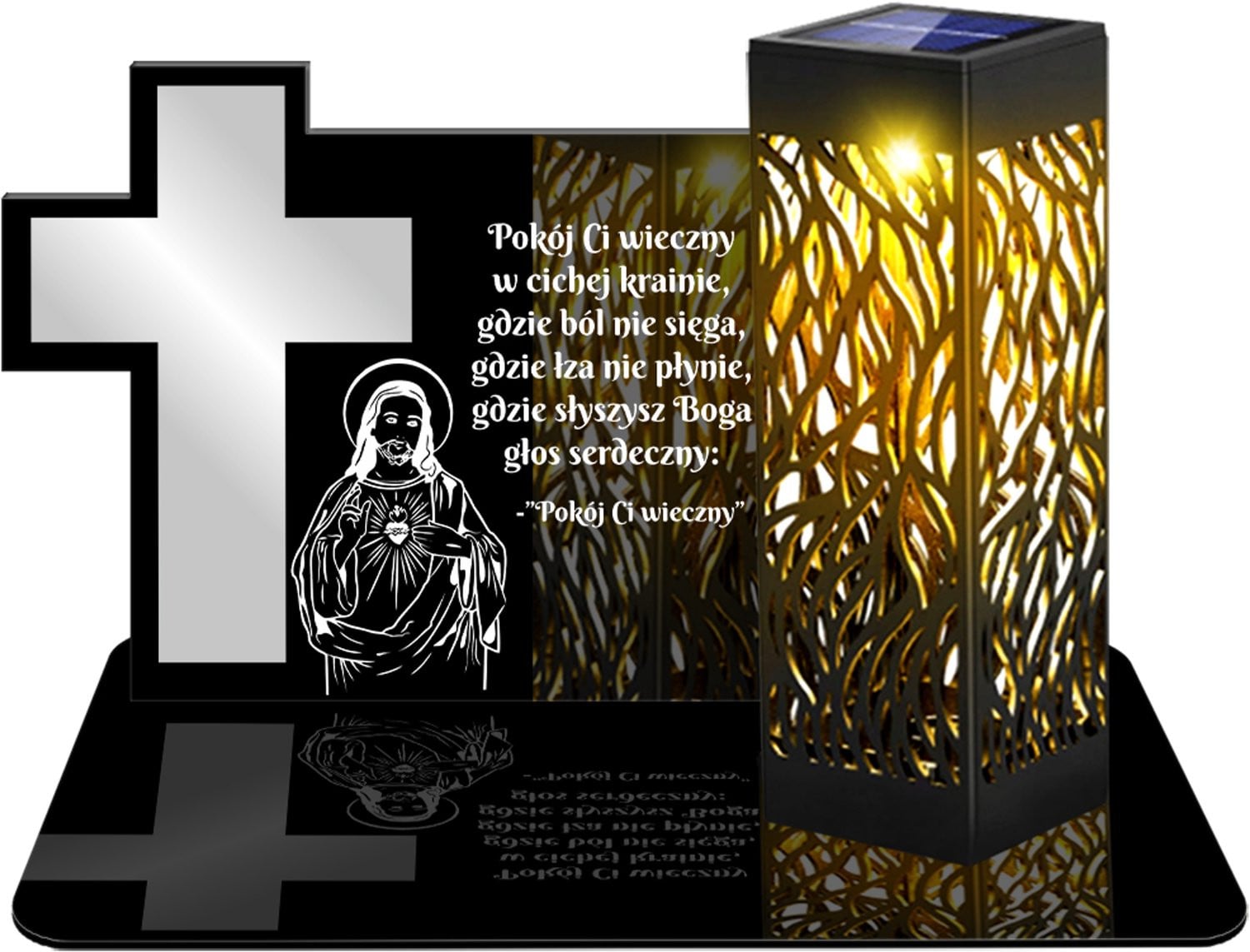 Znicz Solair LED Kruis 3D voor op het graf - Eeuwigdurende lamp