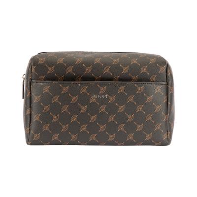 Kulturbeutel JOOP "flora 1.0 erina washbag mhz", Damen, Gr. B/H/T: 25cm x 17cm x 13cm, braun (schwarzbraun), Kunststoff, Taschen Kulturbeutel