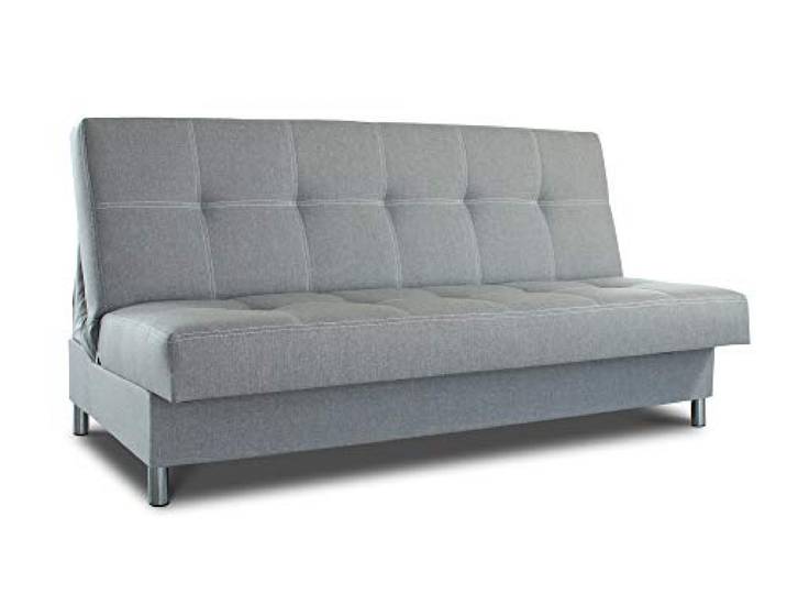 Sofnet - 3-Sitzer Schlafsofa Bella mit Bettkasten (Grau, Inari 91) Sofa mit Schlaffunktion, Bettsofa, Polstersofa, Strukturstoff, große Schlaffläche, modernes Design