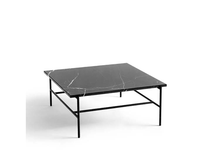 HAY Table basse Rebar 80x84x33 cm Black marble-black