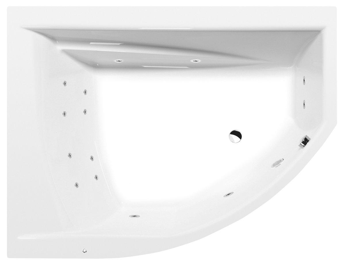 Polysan TANDEM L Whirlpool-Badewanne, 170x130x50cm, Active Hydro, Chrom