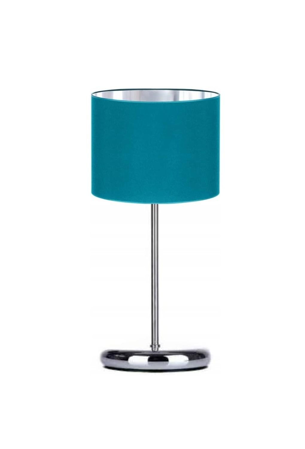 FKL DESIGN Home Deco Tafellamp, Turquoise-Zilver, Vintage Designlamp met E27 fitting