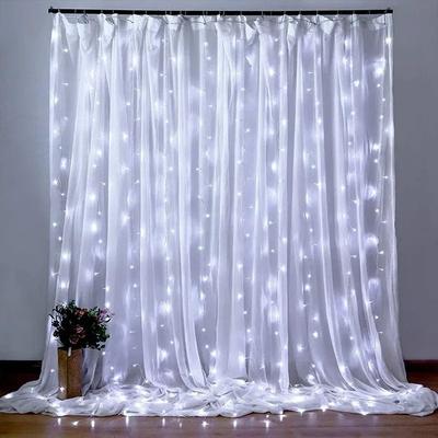 Uplift Picks GlowCascade LED Curtain Lights 3M 4M 6M USB Fairy Lights With Remote white 3x3 M
