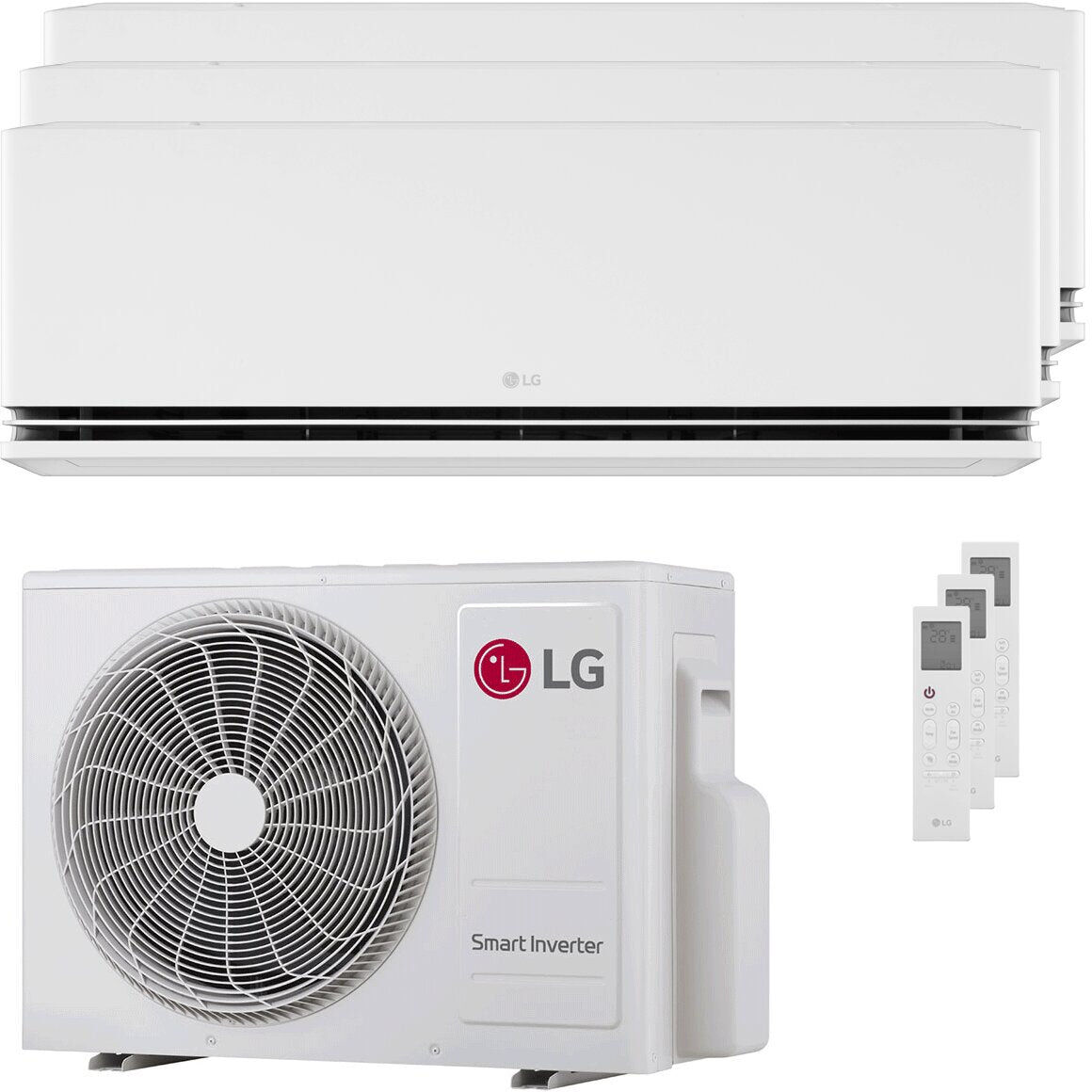 Climatiseur split LG DUALCOOL Deluxe AI (essai) 9000+9000+12000 BTU Inverter A+++ avec Wi-Fi et unité extérieure 6,2 kW