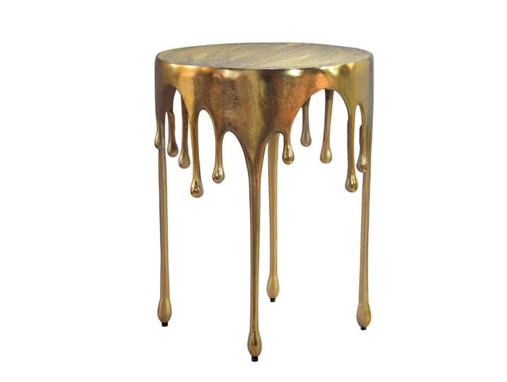 Livetastic Beistelltisch, Gold, Metall, rund, rund, 43x56x43 cm, Wohnzimmer, Wohnzimmertische, Beistelltische, Beistelltische Metall