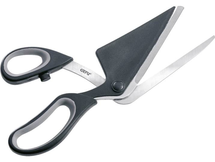 Pizzaschere GEFU Pezzo , schwarz (schwarz, aluminiumfarben), B:8,2cm, Scheren, Pizzaschere, für Pizza und Quiche