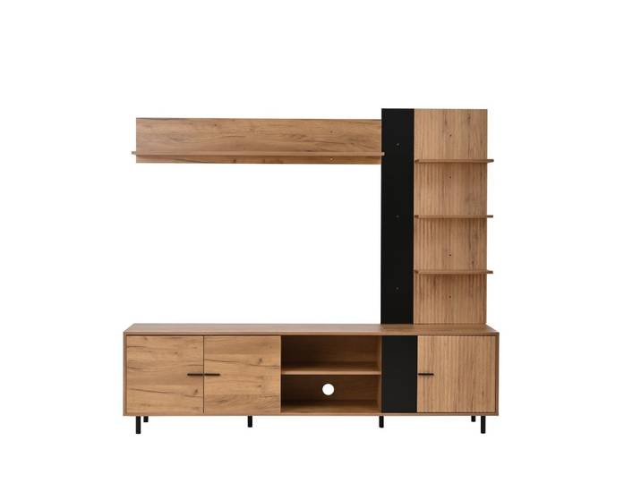 TV LOWBOARD set holz schwarz modern stauraum