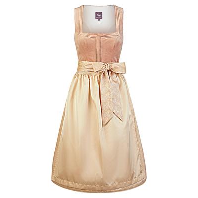 Dirndl SPIETH & WENSKY "Hadwine", Damen, Gr. 34, N-Gr, rosa (rose), Obermaterial: 100% Polyester PES. 100% Polyester PES. 100% Polyester PES., uni, festlich, regular fit, eckiger Ausschnitt, Kleider, Eleganter, puristischer Karree-Ausschnitt