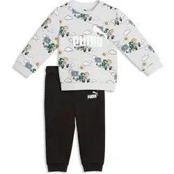 Puma Kinder Freizeit / Mode Sommer GJ Anzüge Anzüge lang Ki MINICATS SUPER PUMA AOP Crew SET FL INF, Größe 92 in Weiß Weiß