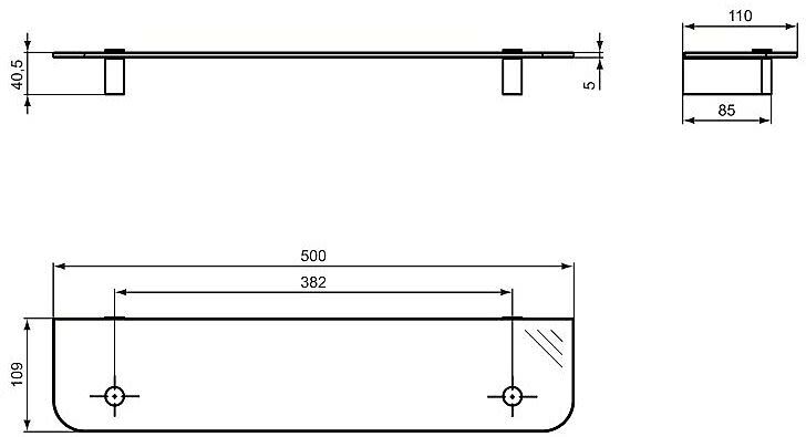 Ideal Standard Glasablage, 50cm