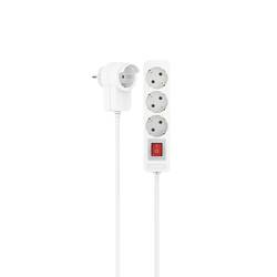 hama 00223081 Steckdosenleiste, 3-fach, Schalter, Zusatzsteckdose am Stecker, 1,4 m, Weiß