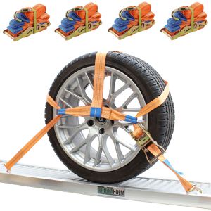 Trutzholm Spanngurt 37854, orange, für Autotransporte, 2000 kg Zurrkraft, DIN EN 12195-2, 35 mm x 2,2 m, 4 Stück