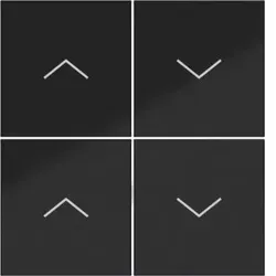 Hager WAK7154BG Abdeckung Tastsensor KNX Secure, 4fach, UP/DOWN, A.x/C.x, n.schwarz gl