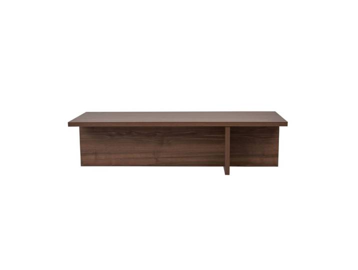 Table basse avec pied asymétrique l120 cm - noyer