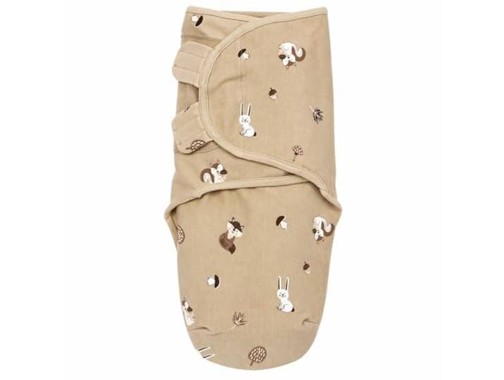 Meyco Baby Pucksack - 0-3 Monate - Pucktuch Swaddle für Neugeborene - 100% Baumwolle - Oeko Tex Zertifiziert - weicher Schlafkomfort - atmungsaktiv & feuchtigkeitsabsorbierend - Animals - Sand