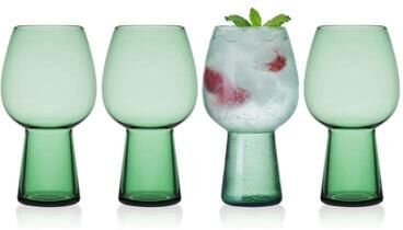 Mikasa Phoebe Sage 19 Oz Goblet Beer Glass, Set Of 4