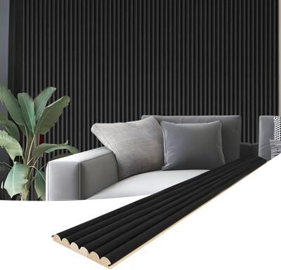"Art3d Wood Grain 3D Slat Wall Paneling,103.94""x5.71"",4 Panels - 103.94""x5.71"""