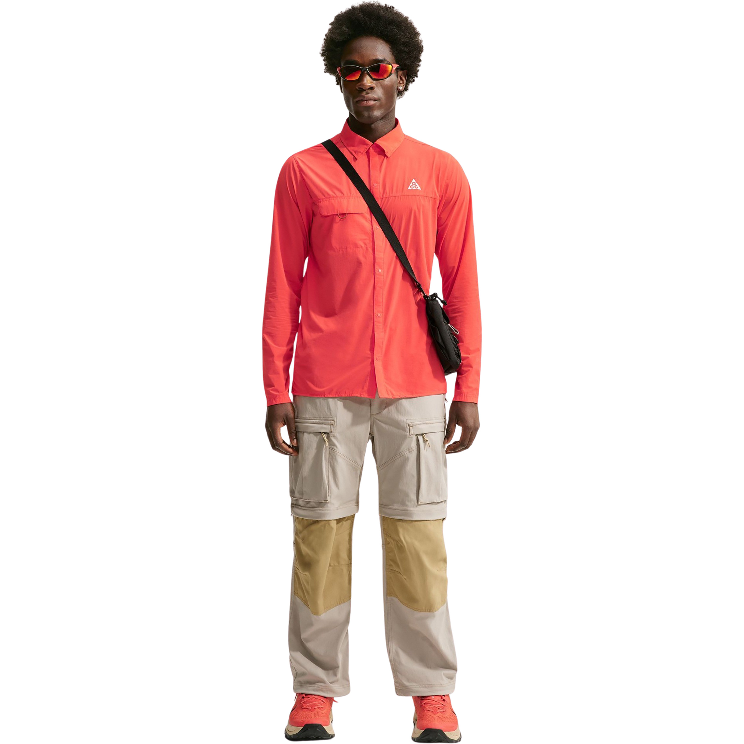 Nike ACG Aireez Btn Herren Hemden rot Größe XL Trekking Schnell trocknend
