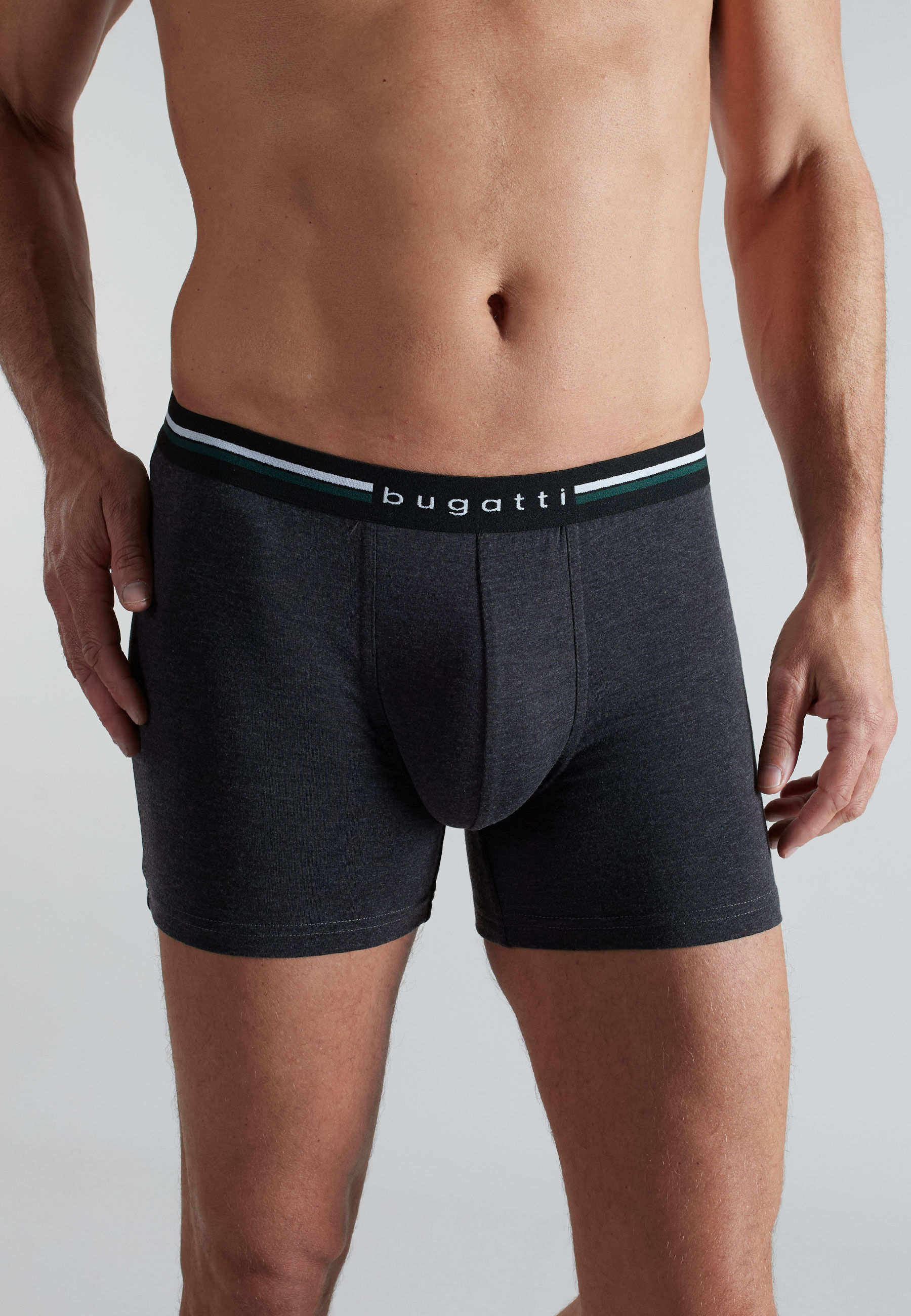 Lange Unterhose BUGATTI "Neapel", Herren, Gr. 5M, schwarz, Single Jersey, Obermaterial: 95% Baumwolle, 5% Elasthan, körpernah, Unterhosen Lange Unterhose, bequem, lang, eng, atmungsaktiv, Baumwollmix, elastisch, basic schwarz 5M