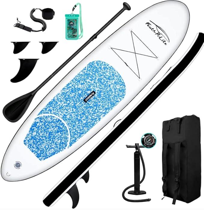 Funwater Feath-R-Lite SUP Stand Up Paddle Board aufblasbar iSUP für Einsteiger, Farbe:Blau