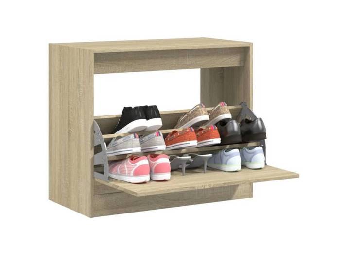 Armoire à Chaussures Étagère à Chaussures avec Tiroir Meuble à Chaussures avec Rangement Entrée Couloir Chêne 840003