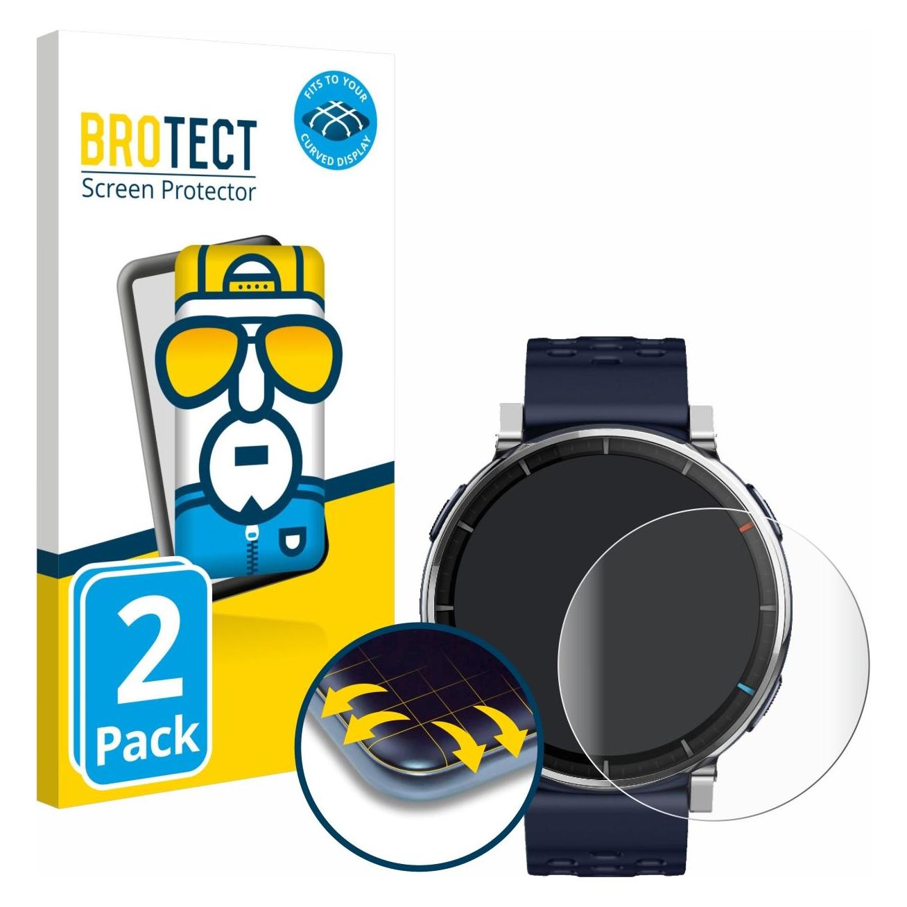 Brotect Fullscreen für Amazfit Active 3 Premium Schutzfolie Displayschutz Folie Klar Transparent (5162704)