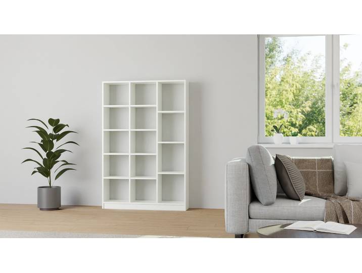Bücherregal weiß - Weißes Regal nach Maß Premium Dekore Weiß