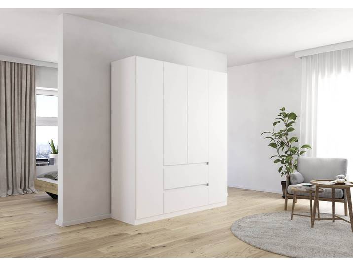 Drehtürenschrank Mainz 181cm Weiß/Alpinweiß Classic ohne Spiegeltür/-en