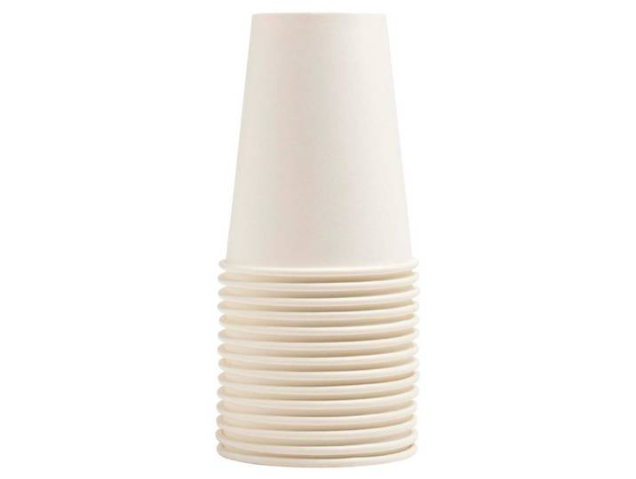PROnappe Papierdekoration 25x 50 Pappbecher, 20 cl, Ø 7 cm, 100% plastikfrei - Weiß 89110I, Nappes