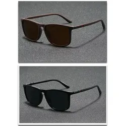 Polarisierte Sonnenbrille mit mattem Rahmen Braun - C3-2pcs