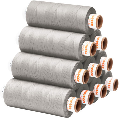 buttinette Universal-Nähgarn, Stärke: 100, 10er-Pack, stein