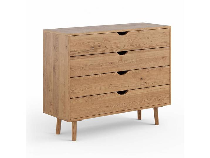 Feldmann-Wohnen Schubkastenkommode Simona (mit Schubladen, 1 St., Massivholz, geölte Oberfläche), 110x40x90cm Massivholz geölt Eiche Natur