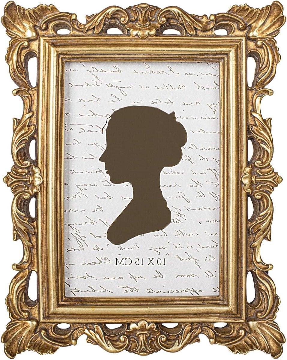 Vintage Fotolijst in Goud met Antiek Harsontwerp voor Foto's van 4x6 inch