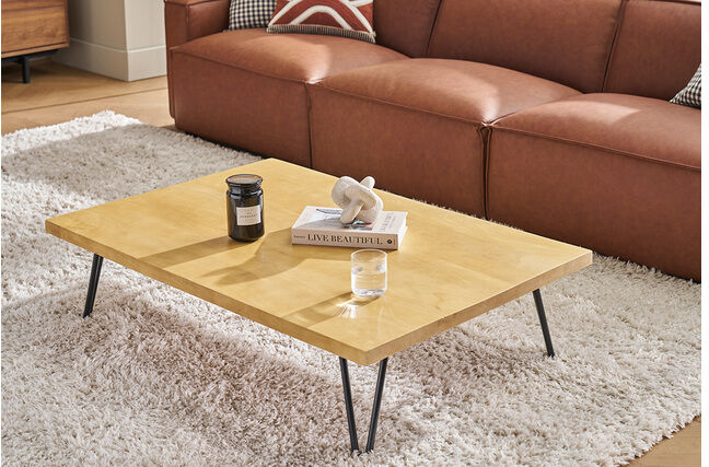 Miliboo Couchtisch Mangoholz Hairpin Tischbeine Metall Vibes