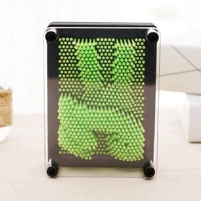 Playful Picks 3D Pin Art Toy Interactive Pin Face Art For Kids Green S