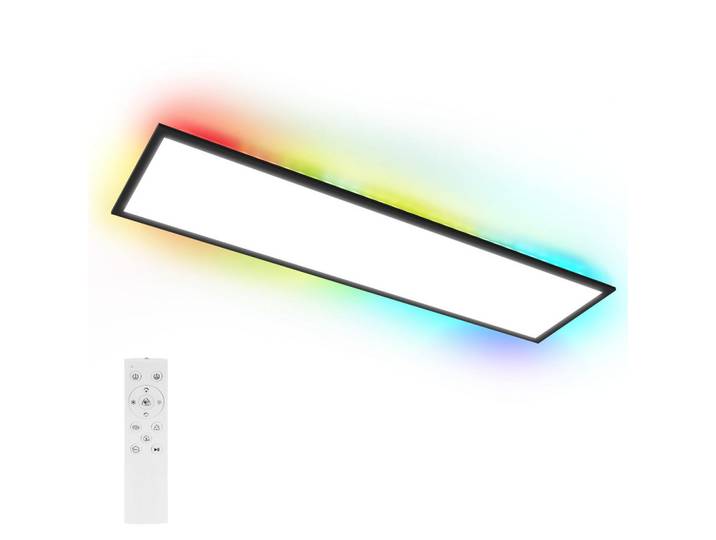 Nettlife LED Pendelleuchte Clausen Ⅲ 25/100/5 cm, Schwarz, Metall, LED integrated, 100x5x25 cm, Lampen & Leuchten, LED Beleuchtung, LED-Deckenleuchten