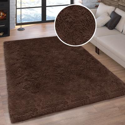 Hochflor-Teppich OTTO HOME "Silky, besonders weich und kuschelig, sehr dichte Qualität", braun, B:200cm H:33mm L:290cm, Kunstfaser, Teppiche, rutschhemmend beschichtet, waschbar, uni, Wohnzimmer, Schlafzimmer