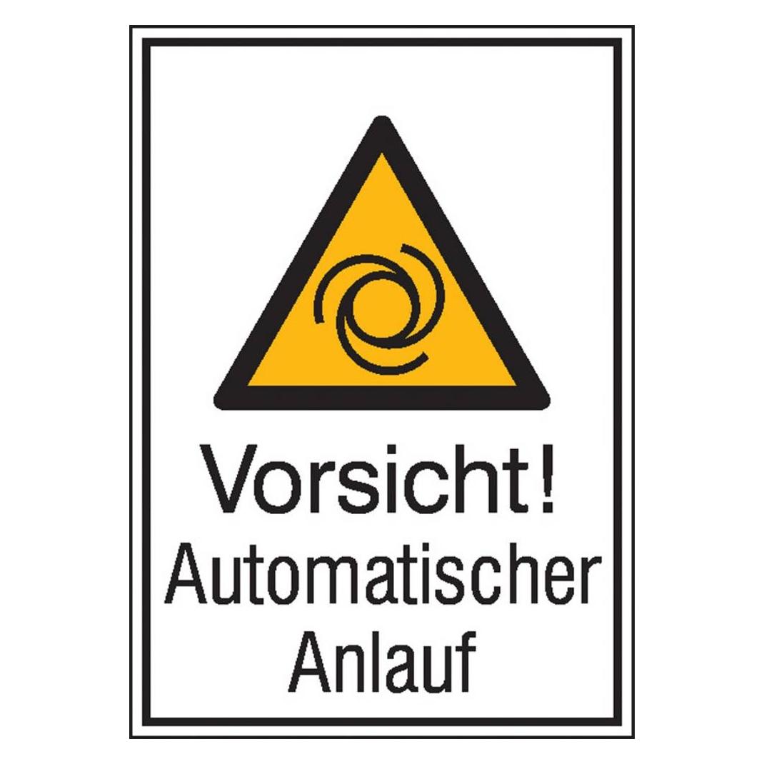 Wolk Warn-Kombischild Vorsicht! Automatischer Anlauf Aluminium B x H 262 (11.0456)