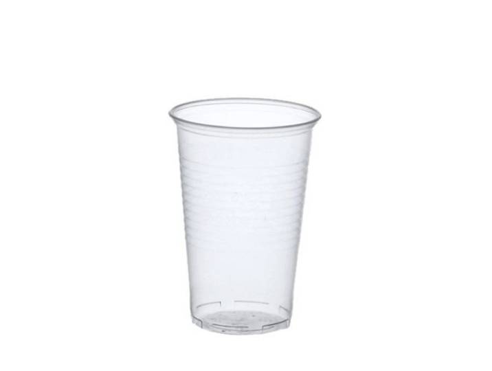 Trinkbecher, PP 0,4 l Ø 9,5 cm 12,2 cm transparent mit Schaumrand. EinwegTrinkbecher, PP. Menge: 1600 St