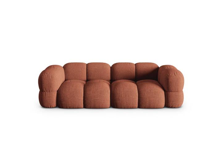 Cosmopolitan Design Sofa Loretto aus strukturiertem Stoff koralle 4 Sitzplätze, Koralle, 100x68x250 cm, Wohnzimmer, Sofas & Couches, Sofas