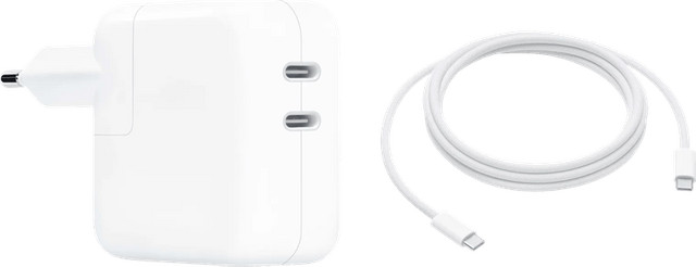 Apple 35W Power Adapter met 2 USB-C poorten en Apple USB-C oplaadkabel van 2m